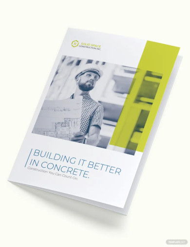 modern construction bi fold brochure template
