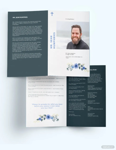 modern funeral program bi fold brochure templates