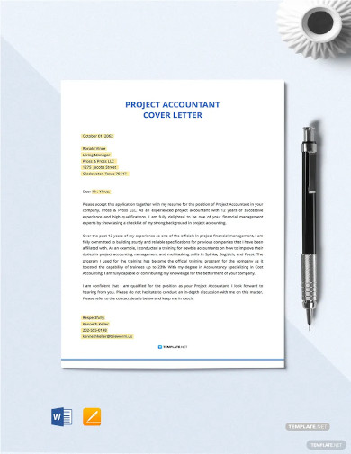 project accountant cover letter template