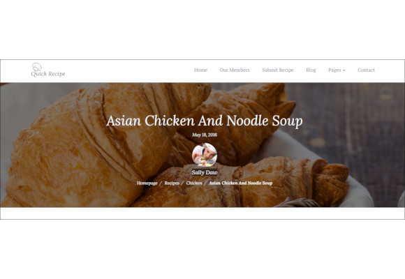 quick recipe food wordpress theme