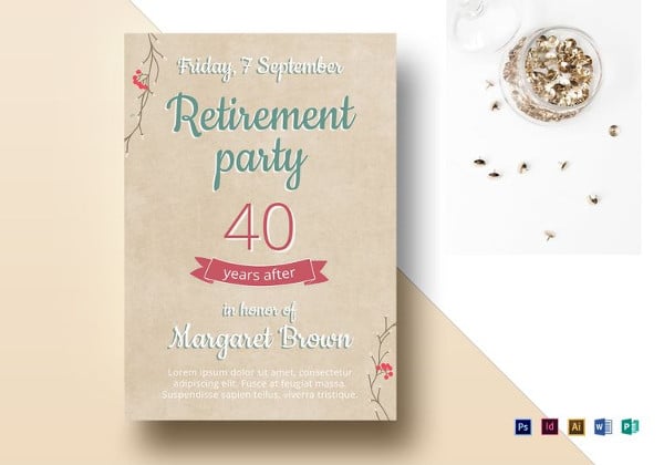retirement party flyer template in indesign