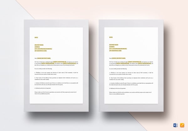 simple cover letter for a cost quotation template