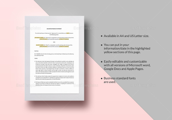 19+ Power of Attorney Templates - Free Sample, Example, Format