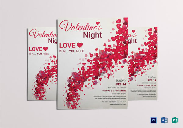 valentines night party flyer template
