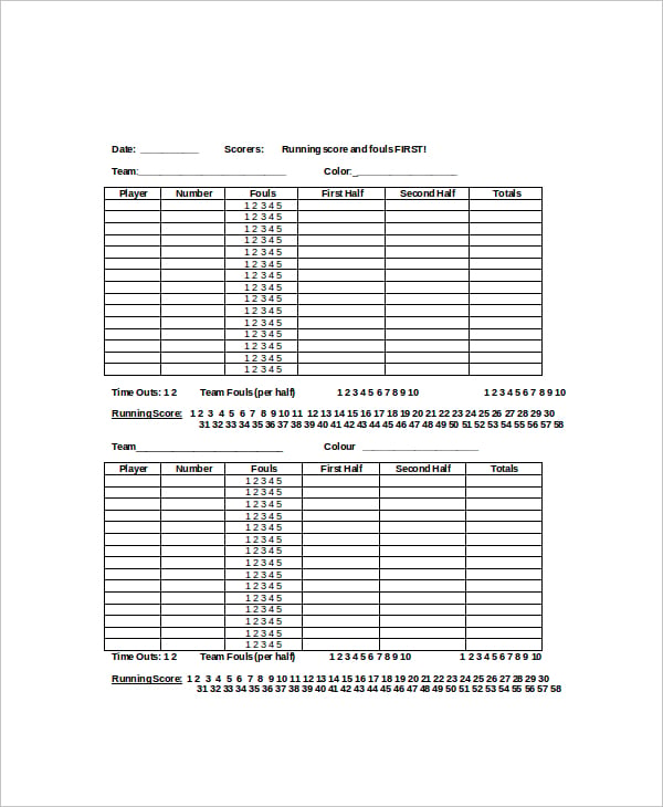 sample printable basketball scorecard template1
