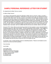 Personal Reference Letter Template Sample