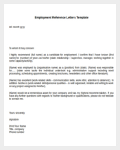 Employment reference letters template