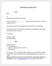 Bank Reference Letter Format Template