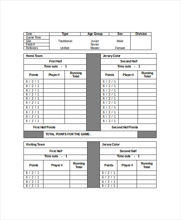 8+ Football Scorecard Templates Free Sample, Example Format Download