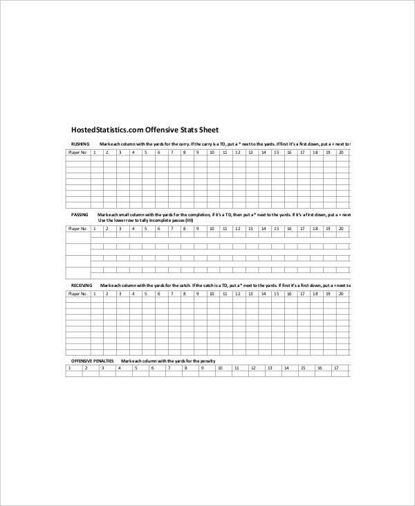 football scorecard sample template