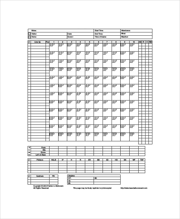 blank football stat scoreboard sample template