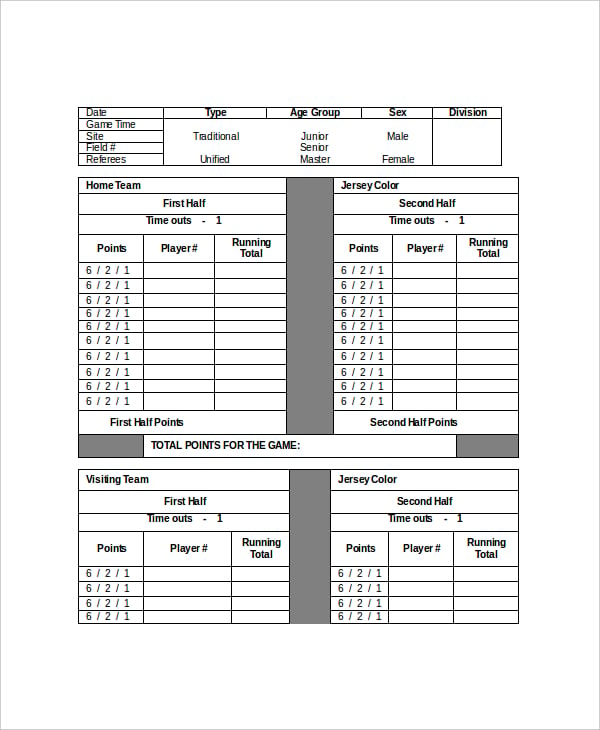 8+ Soccer Scoreboard Templates Free Sample, Example Format Download