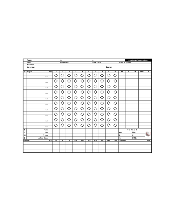 10+ Baseball Scorecard Templates Free Sample, Example Format Download