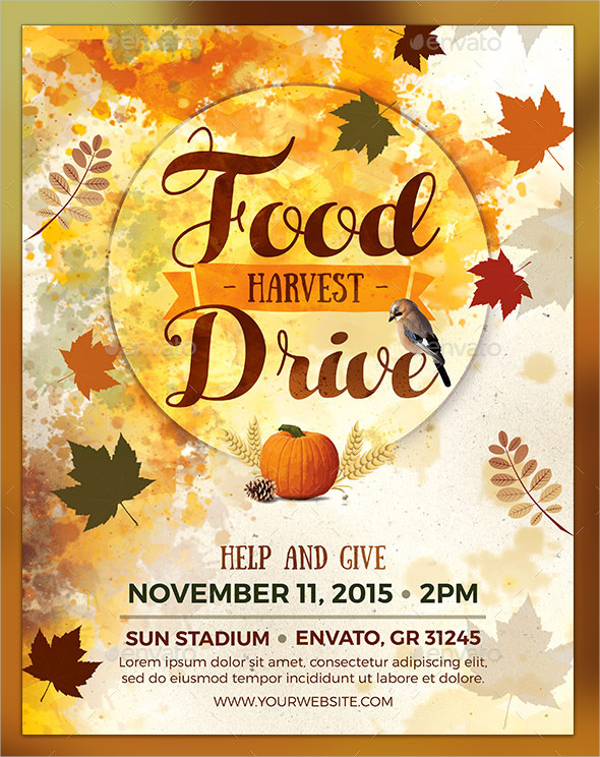 Thanksgiving Food Drive Flyer Template Card Template