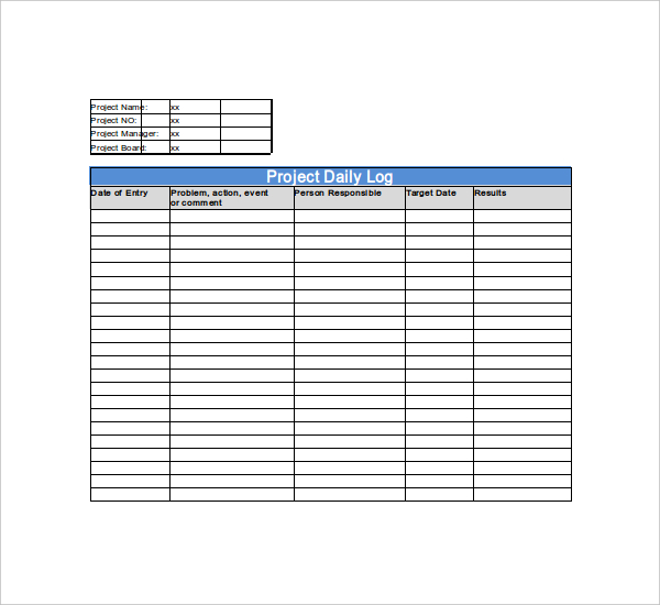 Daily Log Template 09 Free Word Excel PDF Documents Download 