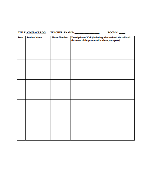 Phone Log Template - 10+ Word, PDF Documents Download