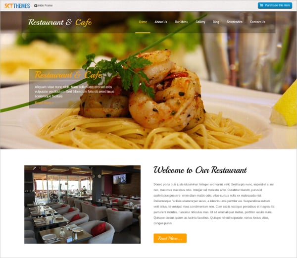 cafe and restaurant wordpress website theme
