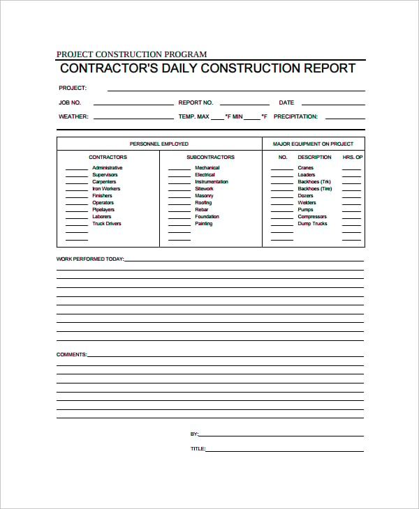 Work Log Template – 7+ Free Word, Excel, PDF Documents Download! | Free