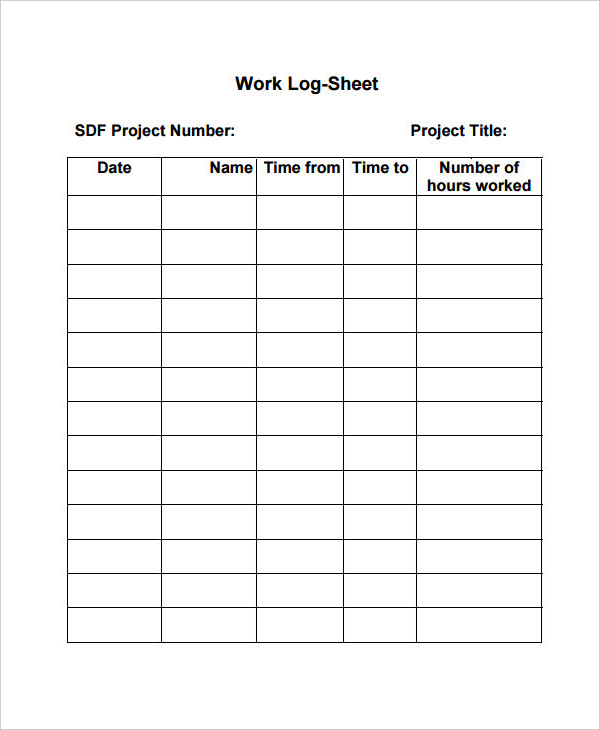 Work Log Template 20  Free Word Excel PDF Documents Download