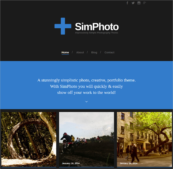 impressive minimal photo wordpress website theme
