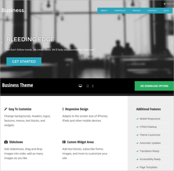 business free wordpress website theme