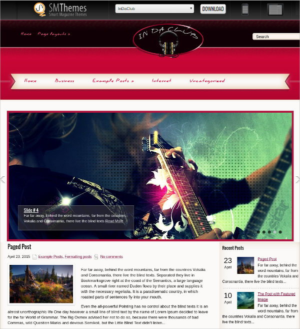 free miusic club wordpress theme