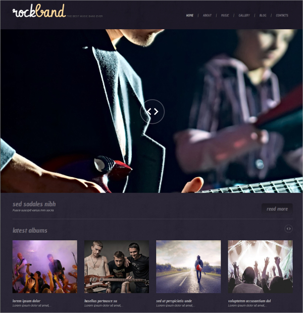 music band responsive wordpress theme