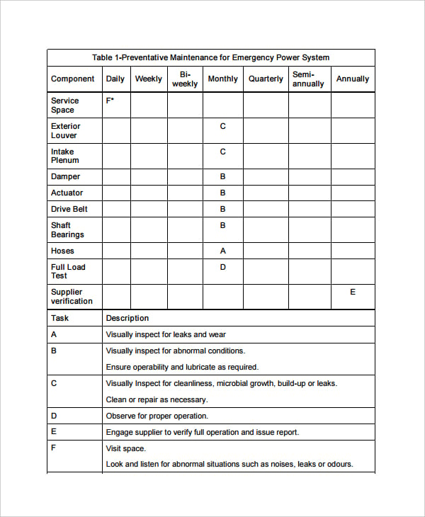 Maintenance Log Templates 12 Free Printable Word Excel Samples Formats Forms