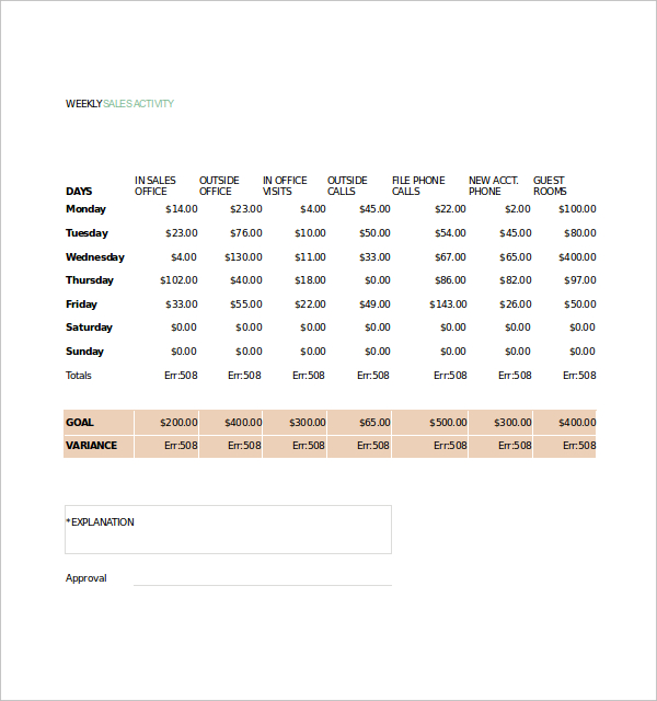 activity log sheet template