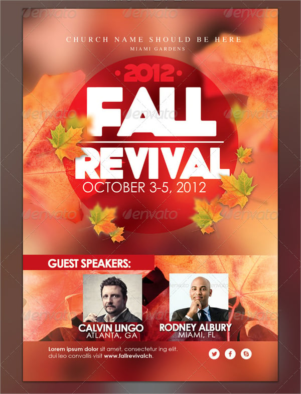 fall revival flyer template