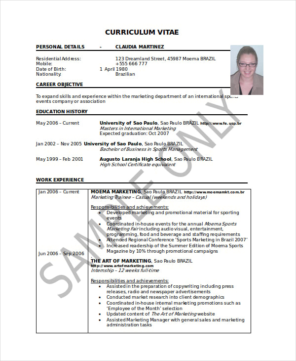 volleyball resume template