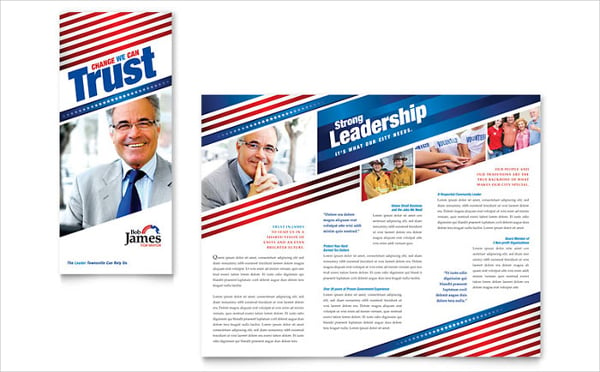 political campaign tri fold brochure template