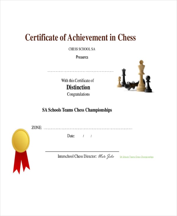 chess sportsmanship certificate