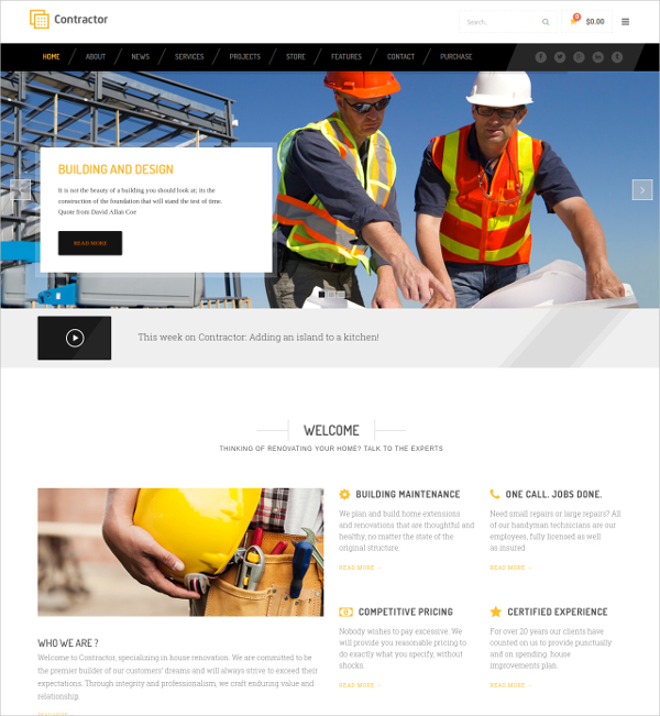 13+ Contractor Website Themes & Templates