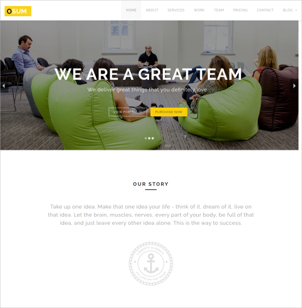 business onepage wordpress theme