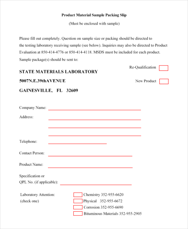 packing slip template