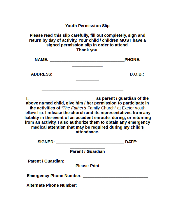 youth-permission-slip-template