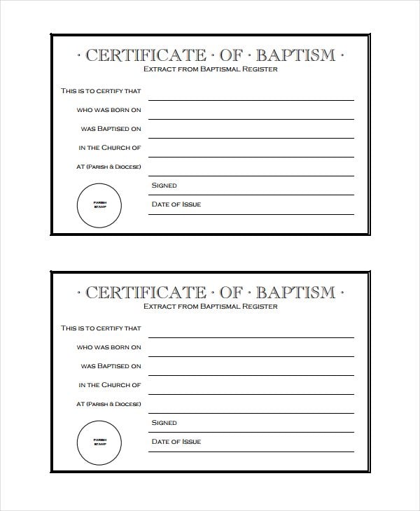 baptism certificate template free