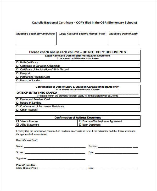 free catholic baptism certificate pdf