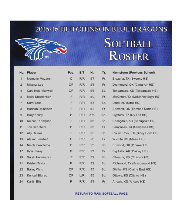 13+ Roster Templates in PDF Word Google Docs Apple Pages