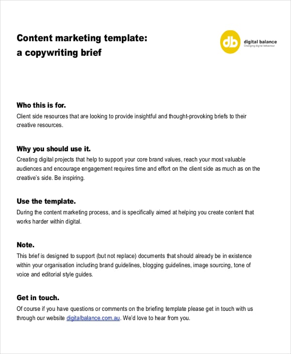 content marketing template