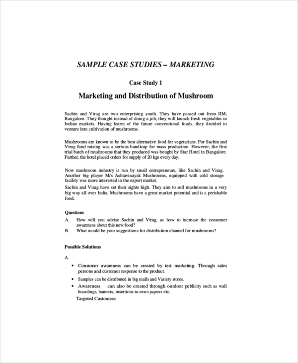 marketing plan case study pdf