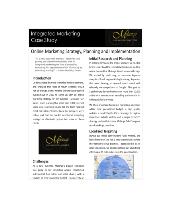 case study for marketing plan