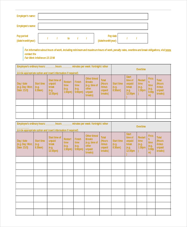 daily payroll template