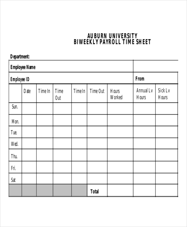 bi weekly payroll template