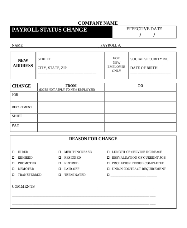 20  Payroll Templates Free Sample Example Format