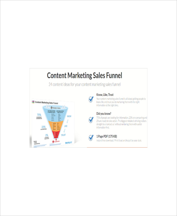 content marketing sales funnel template