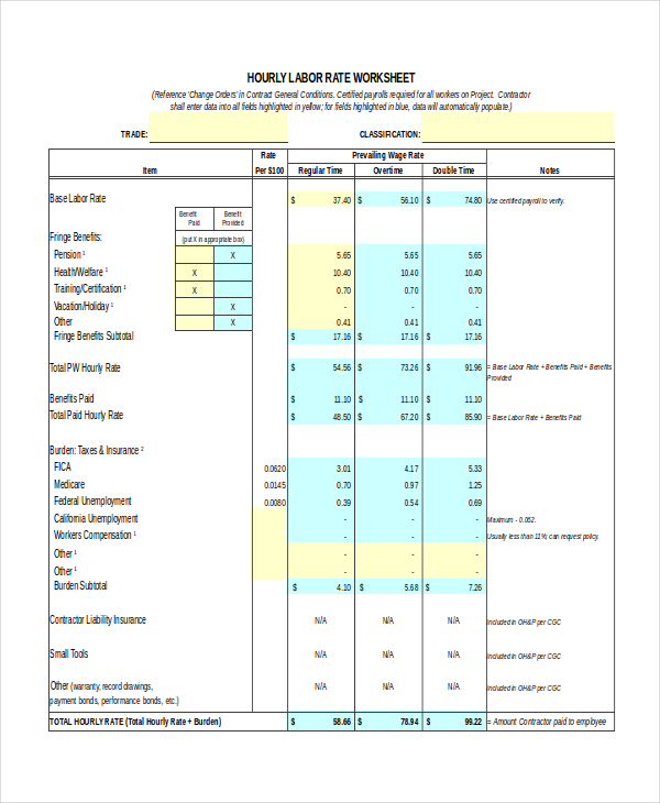 28 Rate Sheet Templates Word Excel PDF Document Download