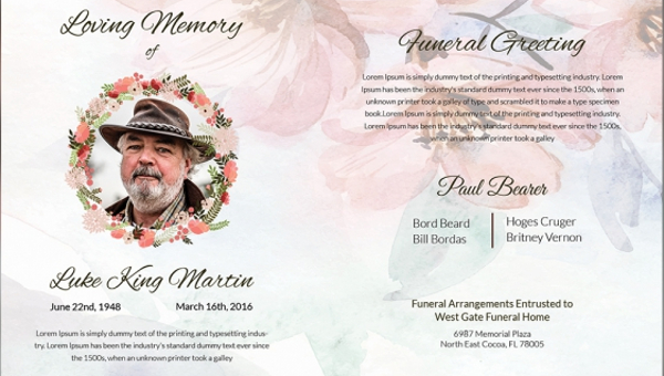 13 Funeral Remembrance Cards Template DocTemplates