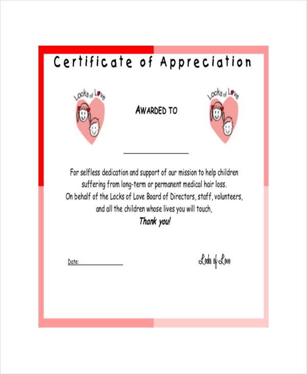 37+ Certificate of Appreciation Templates - PDF, Docs, Word, AI, PSD